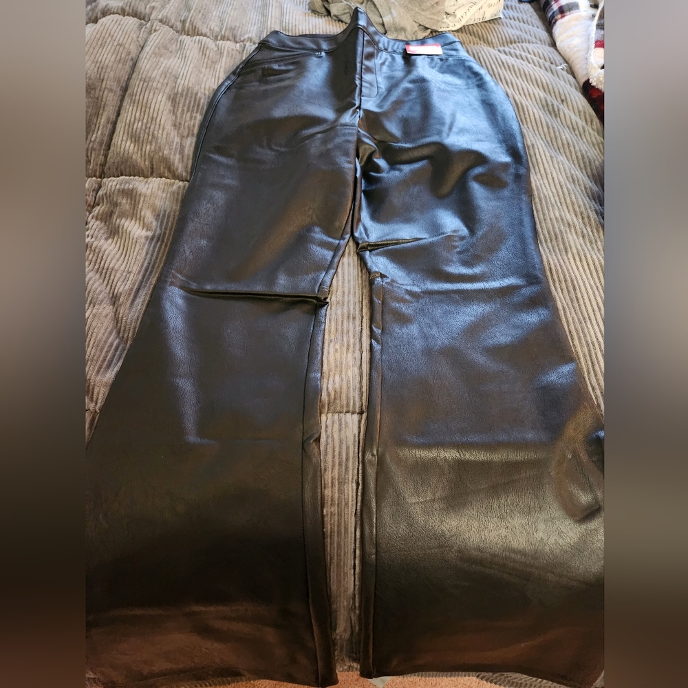 Black Faux Leather Pants